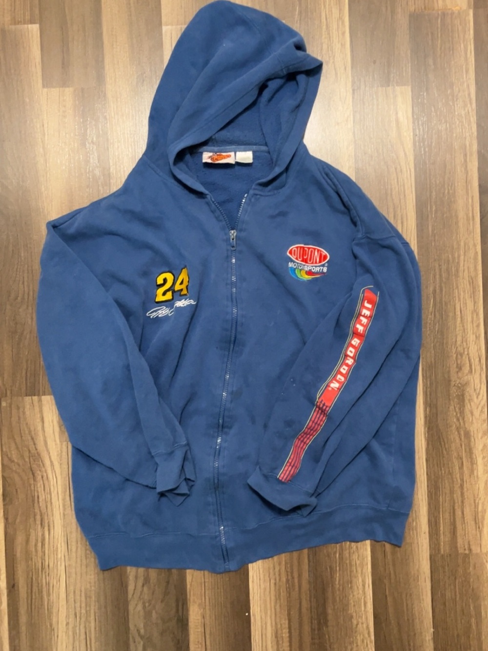 Jeff Gordon NASCAR Winners Circle Womens Blue XL Zip Up Jacket Sweatshirt